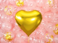 Nafukovací fóliový balónek SRDCE 61 cm zlaté