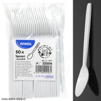 Opakovaně použitelná polévková lžíce 185 mm PP bílá, 50 ks
