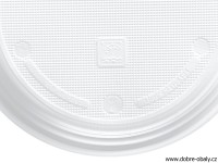 Opakovaně použitelný plastový talíř ECONOMY 22 cm BÍLÝ, karton