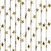 Papírová brčka bílá se zlatými hvězdami, 10 ks 