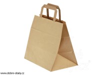 Papírová taška TakeAway bez tisku PŘÍRODNÍ 260x175x245 mm