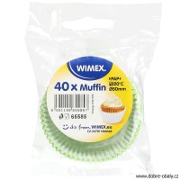 Papírové košíčky na muffiny PUNTÍKY žlutozelené 50x30mm, 40ks