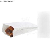 Papírové sáčky nepromastitelné bílé 10,5+5,5x24 cm, 100ks