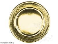 Papírové talíře 23 cm MAKI 005400 zlaté, 8 ks