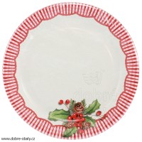 Papírové talíře 23 cm s vánočním potiskem 07135, 8 ks