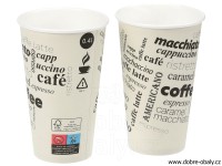 Papírový kelímek na kávu 500ml (0,4 l) CAFÉ
