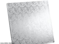 Pevná podložka pod dorty LUXURY 40x40 cm stříbrná 