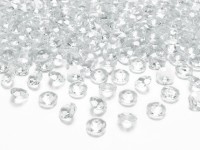 Plastové diamantové konfety ČIRÉ 12 mm, 100 ks 