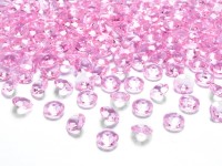 Plastové diamantové konfety SVĚTLE RŮŽOVÉ 12 mm, 100 ks
