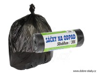 Sáčky na odpad 50x60 cm černé HDPE 50ks/role S PŘEBALEM