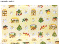 Vánoční balicí papír 2 m České Vánoce - žlutý