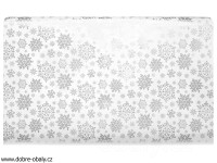 Vánoční dárkový balicí papír 10 m role stříbrné vločky