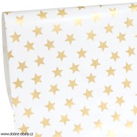 Vánoční dárkový balicí papír 10 m role zlaté hvězdy