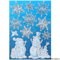 Vánoční dekorace na okno 887660 3D sněhuláci