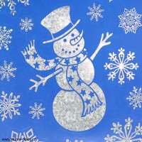 Vánoční dekorace na okno 888968 hologramový sněhulák