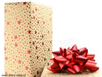 Vánoční kraftový papír SHINING MOMENTS - červené hvězdy