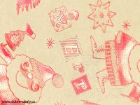 Vánoční kraftový papír SHINING MOMENTS - červený Santa