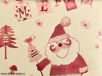 Vánoční kraftový papír SHINING MOMENTS - červený Santa