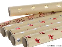 Vánoční kraftový papír SHINING MOMENTS - stříbrná hvězda
