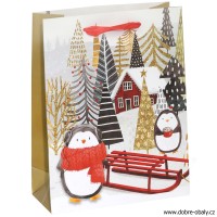 Vánoční papírová dárková taška L - 022953