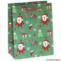 Vánoční papírová dárková taška M - 022923, výhodné balení