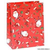 Vánoční papírová dárková taška M - 022923, výhodné balení