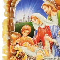 Vánoční pohlednice s  křesťanským motivem P-329