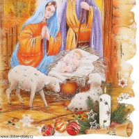 Vánoční pohlednice s  křesťanským motivem P-329