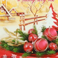 Vánoční pohlednice se zlatou ražbou P-304