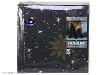 Vánoční ubrousky Dunilin 40x40 cm Glance BLACK, 50 ks