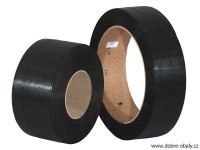 Vázací páska PP 15 x 0,8 mm / 1500 m / dutinka 406 mm černá